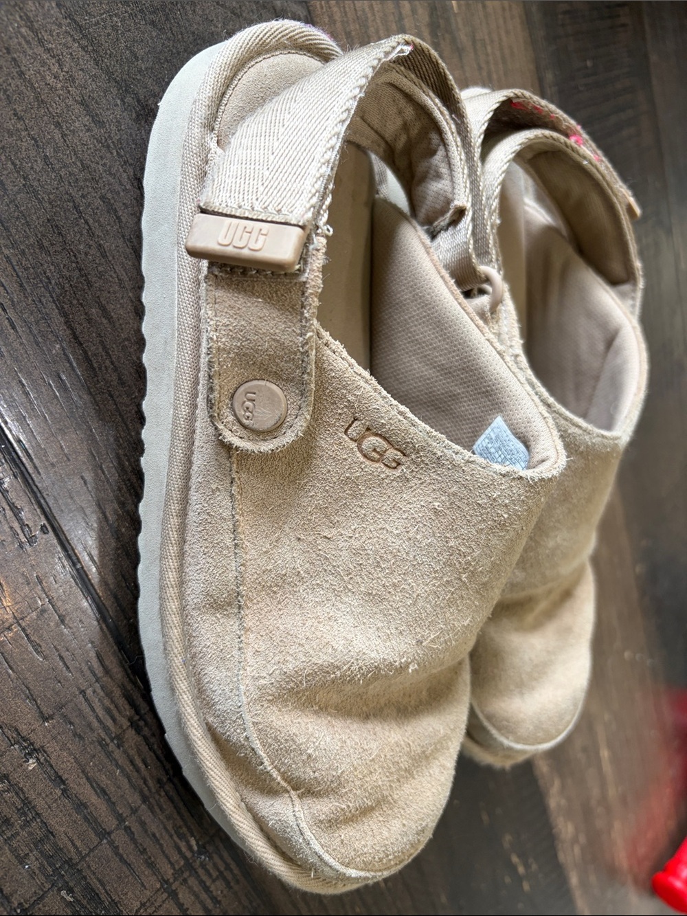 UGG Kids Suede Slide Sandals in Tan